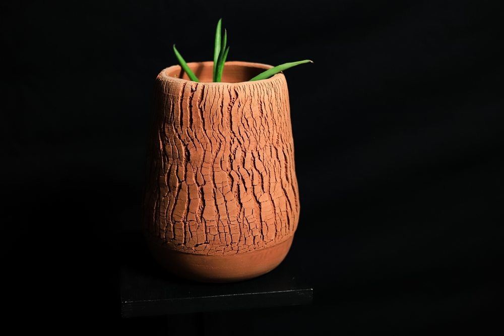 Vase craquelé faïence