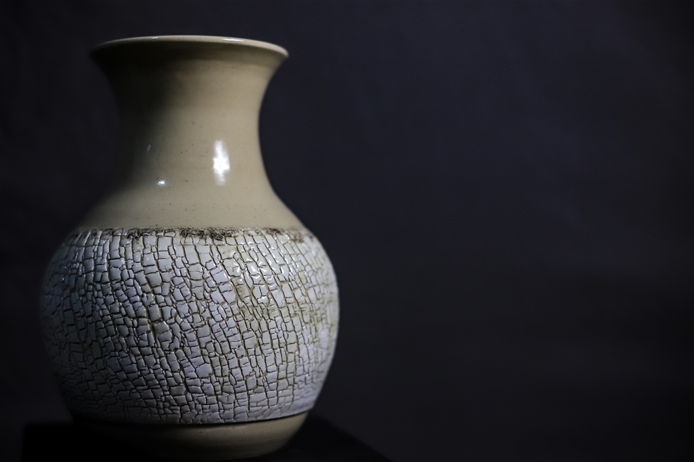 Vase craquelé porcelaine/grès