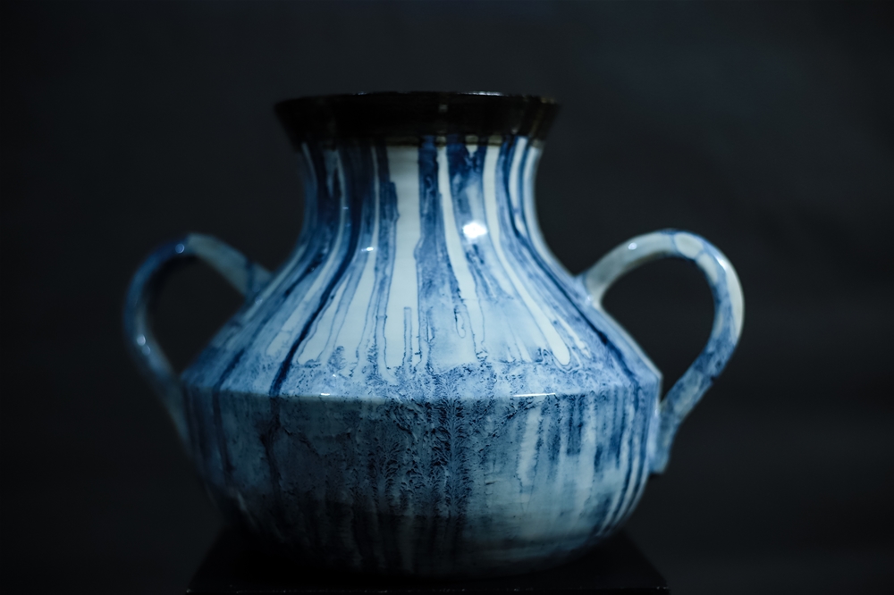 Vase grès porcelaine mocka tea